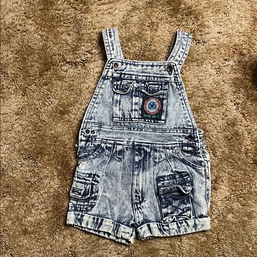 Vintage Body Gear Acid Wash Kids Size 2T Denim Overalls
